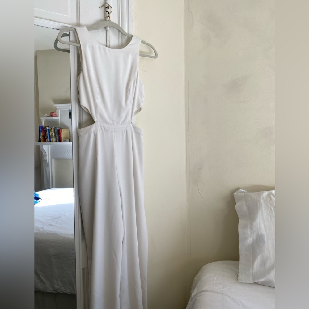 White cutout jumpsuit